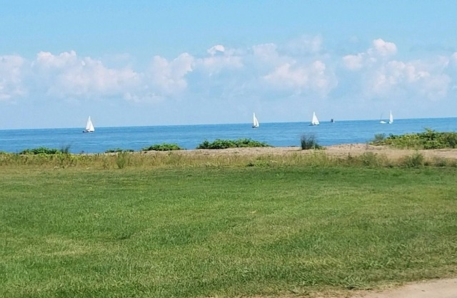 Gehe durch die Tür und geh zum Strand!