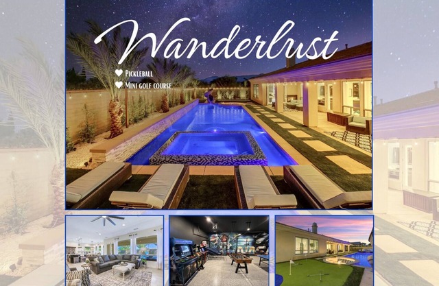 Wanderlust: PickleBall, Waterslide & Game Rm