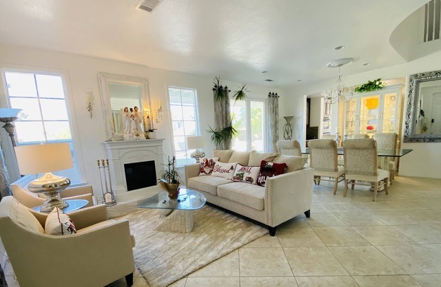 Warm private bedroom & bathroom in luxurious home