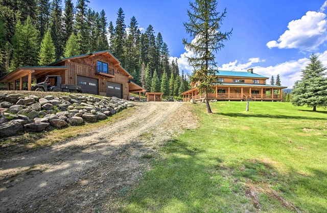 Waterfront Log Home w/ 95 Acres on Yaak River