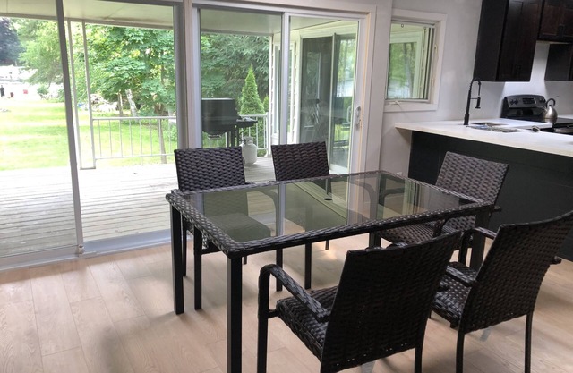 Waterfront, Snowmobile trials nearby, close to town