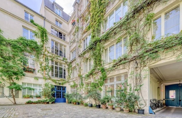 Whispers of Paris:In a beautiful inner courtyard A Family Home in Marais Turenne