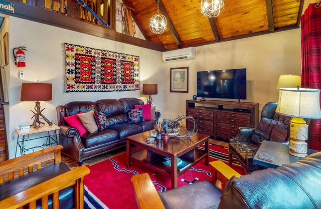 Wilderness retreat with a wood-burning fireplace