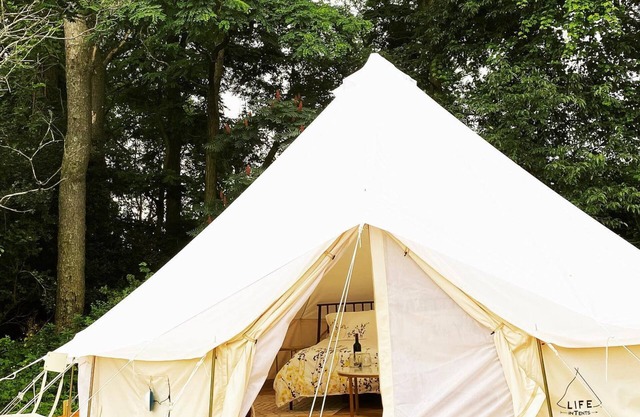 Blick auf die Landschaft-King-Zelt-Eigenes Badezimmer-Rose Tent