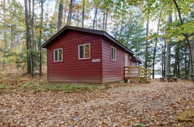 Wisconsin Northwoods Cabin on lake w/private dock on 394 acre lake. Pet Friendly