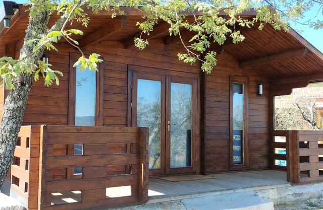 Wooden Bungalow with Outdoor Jacuzzi, Pedestrian Paths.