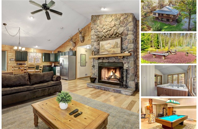Woodland Cabin Getaway w/FirePit, HotTub, GameRoom Edit