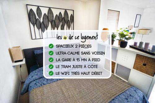 Cote Est Soquence Wohnung | 2 pièces "Les Nuits Douces" - Calme et Lumineux - Gare à 10 min - Tram à 3 min