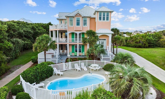 Emerald Isle Haus | Upscale 2. Strandhaus W / Ansichten, privater Pool, Whirlpool, Halb privater Strand Gehweg