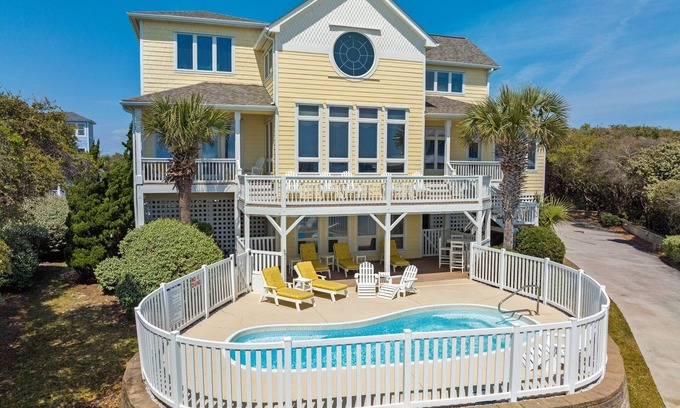 Emerald Isle Haus | 2nd Row Oceanview, private pool, elevator, golf cart, and easy beach access.
