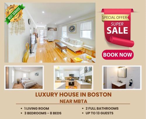 St. Marks Wohnung | 82 - 3BR Boston - Stylish Stay near MBTA