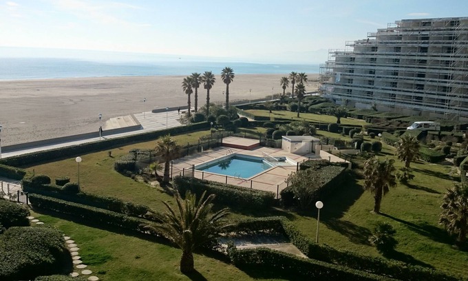 La Cote Radieuse Wohnung | Apartment direkt am Meer Luxusgebäude Canet Sud, Parkplatz und gratis WIFI