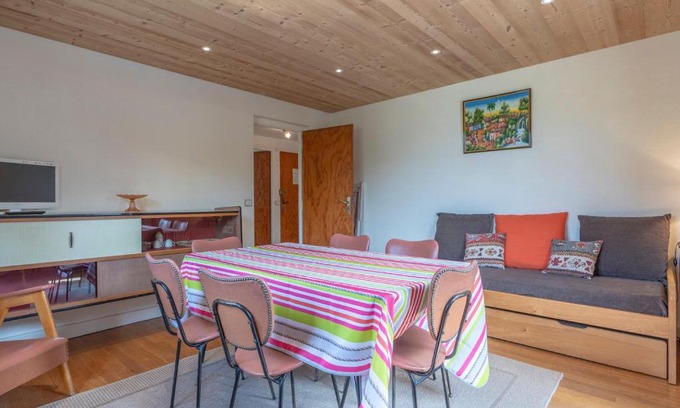 Megeve Wohnung | Appartement cosy 4 pers, 1 ch, proche télécabines et centre, balcon exposé sud, parking, wifi - FR-1-453-59