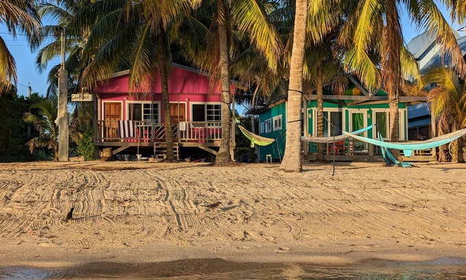 Hopkins Haus | Beach Front! Cobia Beach Guest House, Pink and Teal together