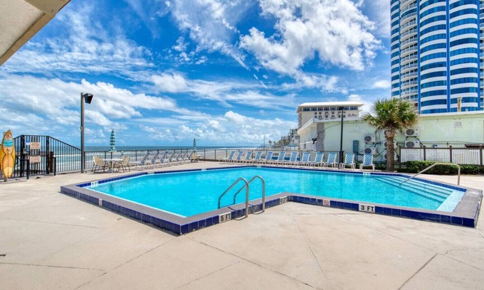 Daytona Beach Shores Bed & Breakfast | Beach Please! Pool + Balcony Ocean Views