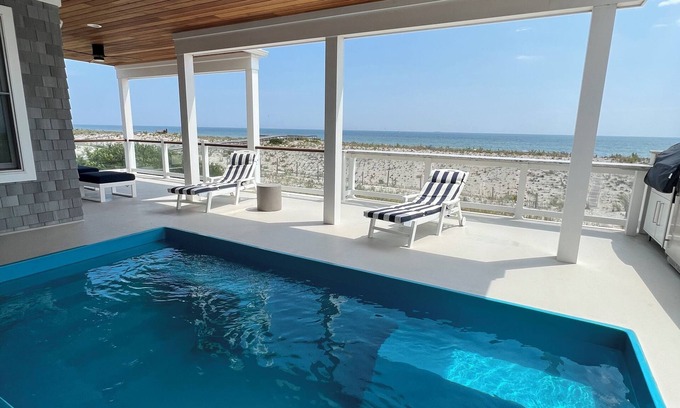 South Beach Haven Haus | Beachfront with in-deck saltwater pool, panoramic views and private beach access