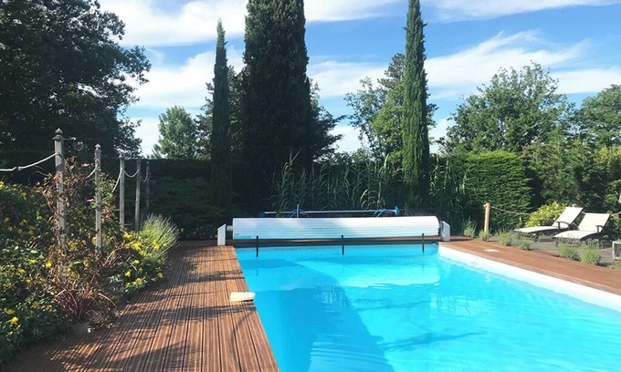 Saint-Cybranet Haus | Luxusunterkunft mit Balkon und großem Pool