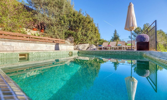 Puigpunyent Haus | Schönes Ferienhaus Miravall mit Bergblick