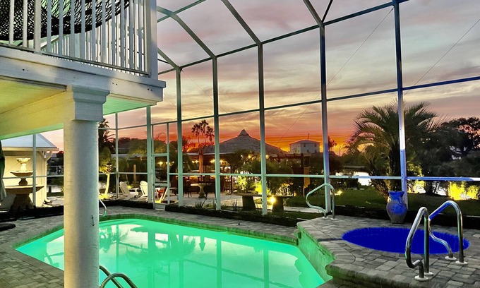 Spring Hill Haus | Best Direct Gulf Access. Waterfront Paradise, Private Beach, Heated Pool and Spa