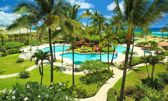 Hanamaulu Eigentumswohnung | BEST Ocean View on Property 2 Queen beds Beachfront Resort, restaurant's on site