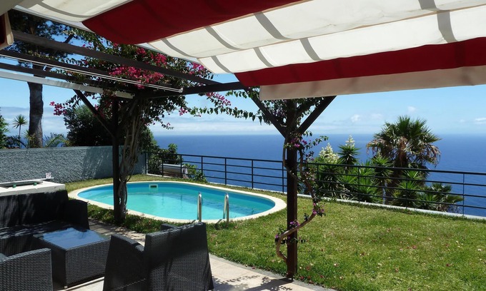 Garajau Haus | Grenzenloser Meerblick, eine Bucht vor Funchal