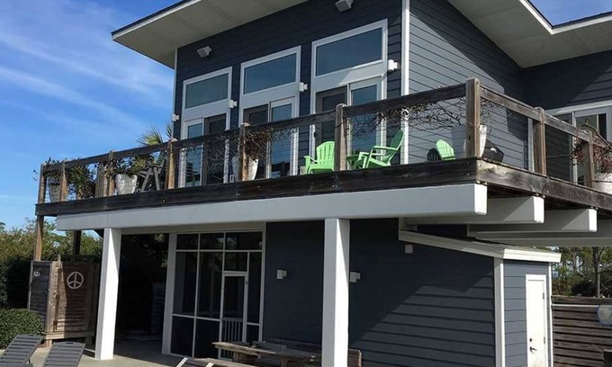 Cape San Blas Haus | Bow Wow Bungalow - Golfblick mit umzäuntem Garten