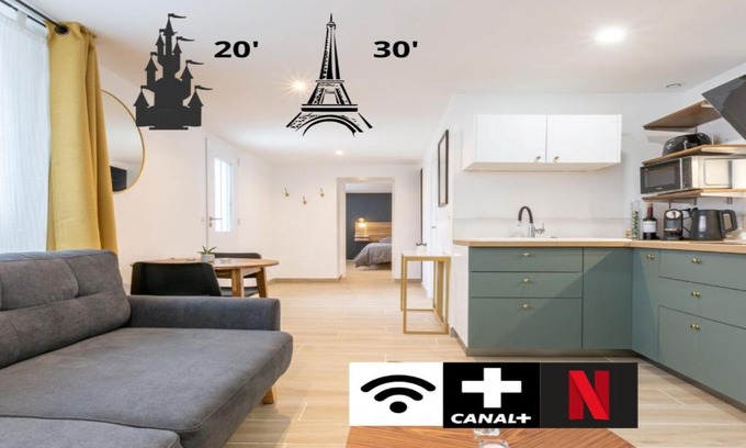 Vaires-sur-Marne Wohnung | Calme absolu, terrasse et parking entre Paris et Disney