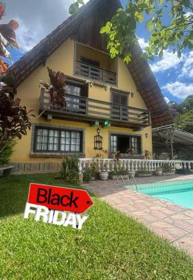 Teresopolis Skihütte | Casa com Piscina e Churrasqueira Perto da CBF, Feirarte, Parque Nacional