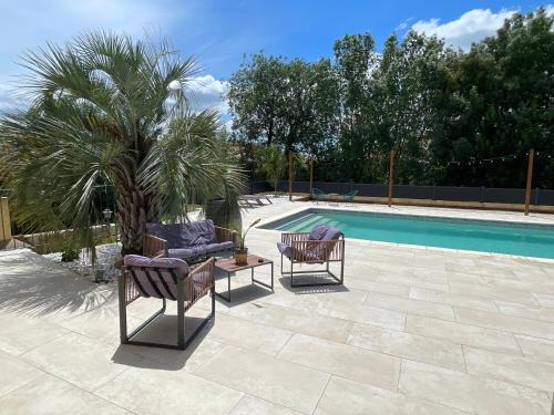 Lieuran-les-Beziers Haus | Chambre indépendante 25 m2 au calme avec piscine et terrain de pétanque