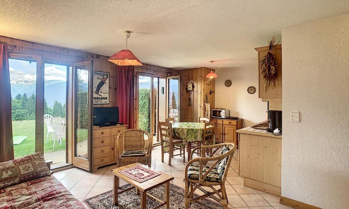 Combloux Wohnung | Charmant 2 pièces cabine avec jardin, près de Combloux - FR-1-560-33