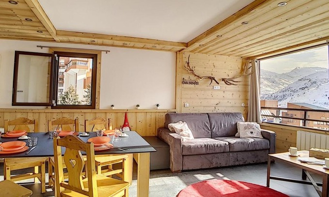 Les Menuires Wohnung | Charmant Appart 3 pièces avec cabine, skis aux pieds, parking inclus - FR-1-344-796