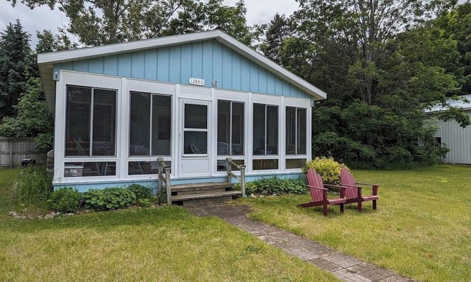 Northport Haus | Charming cottage with shared beachfront on Grand Traverse Bay near Northport.