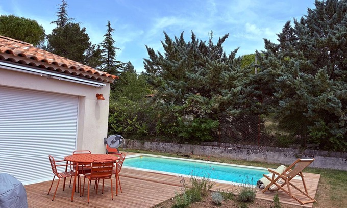 Digne-les-Bains Haus | Chez Hamou et Julie, new modern house with swimming pool and boules pitch