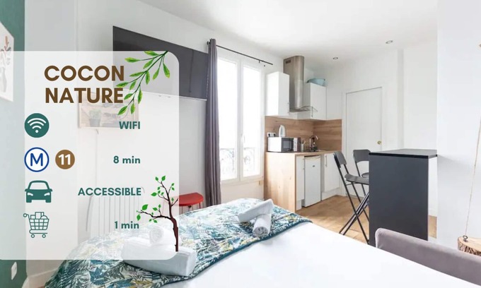 Les Lilas Wohnung | Cocon Nature à 8 min du Métro 11 - Netflix