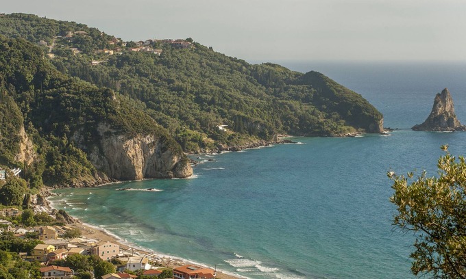 Agios Gordios Wohnung | Corfu Delphi Studio 3 Straßenseite
