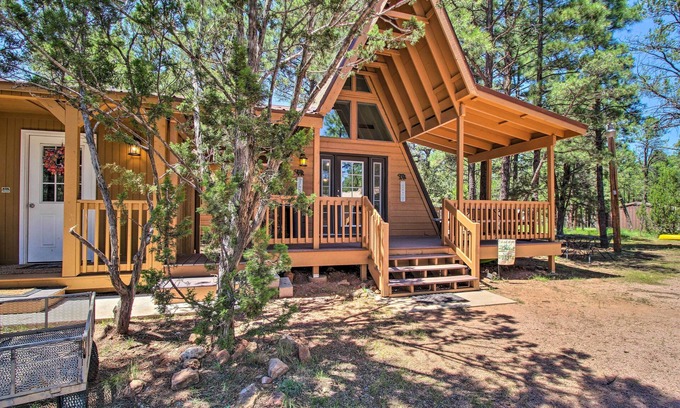 Overgaard Hütte | Cozy A-frame Cabin in Overgaard: Pets Welcome