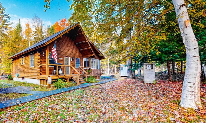 Beaver Cove Haus | Cozy cabin with covered porch, firepit, grill, fireplace, & washer/dryer