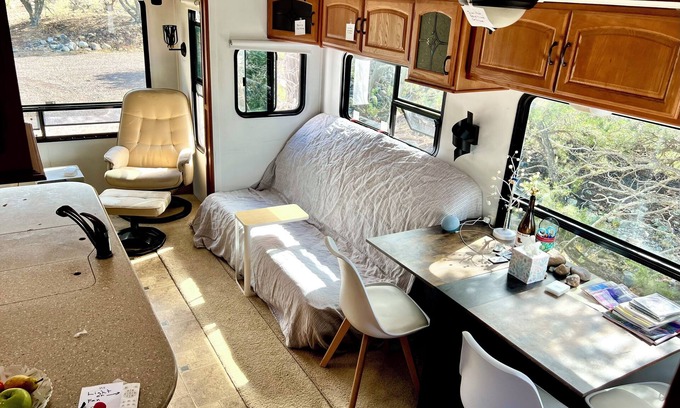 Baca Grande Haus | Cozy, private, big 1 bedroom RV. Walk to Crestone Ziggurat