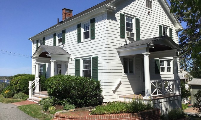 Loveitts Field Haus | Distinguished classic coastal home overlooks Casco Bay and Maine’s rocky shore!