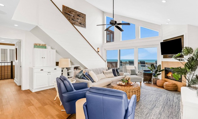 Bethune Beach Haus | Dog-friendly beachfront home with beach access, grill, balconies, & ocean views