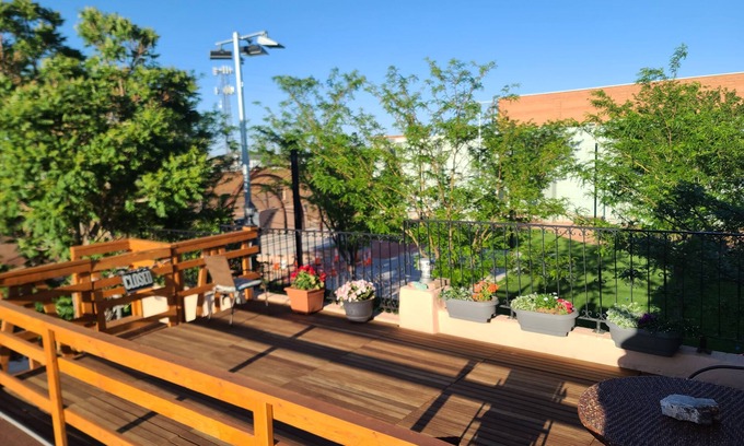 Winslow Haus | Downtown winslow! Next to standing on corner. Route 66