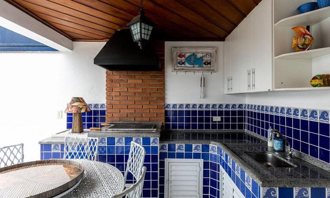 Centro Wohnung | Duplex com cobertura, piscina e área gourmet no centro de Ubatuba