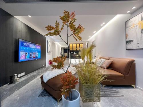 Jing'an Wohnung | Eastern Hub - Jing'an Temple Branch Central air conditioning underfloor heating branded appliances with terrace near the subway on Nanjing West Road