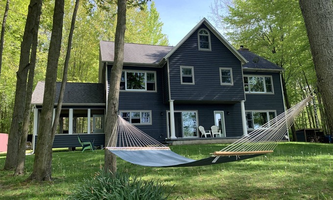 Gobles Haus | Family Home on a Private Lake Hot Tub: Oct-April! 2 ski resorts 15 minutes away!