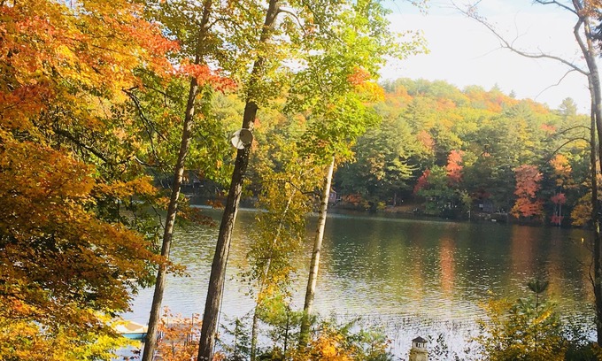 Dryden Kabine | Maine See Blockhaus, voll ausgestattet, 3 Bett, 2bath, 8 Personen, Whirlpool, Boote