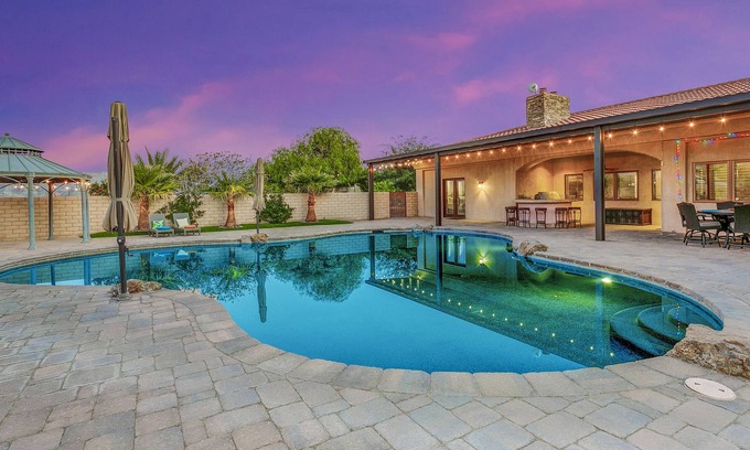 Desert Hot Springs Haus | Gold Mine Ranch: Pool, Poker Table, Horse Stables, Large Lot!