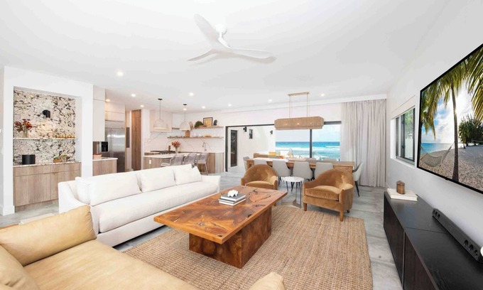 Old Man Bay Haus | Halcyon Point: New Luxurious Oceanfront Villa w/ Pool, Spa + Tanning Terrace