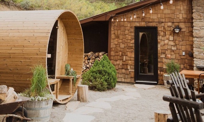 Pagosa Springs Haus | HGTV Remodeled Mediterranean style 50 acre ranch with barrel sauna