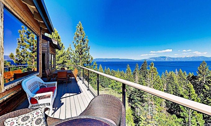 Meeks Bay Haus | Just above the waters of Meeks Bay, this remarkable home offers unobstructed 180-degree lake views.