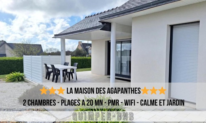 Pluguffan Haus | La Maison des Agapanthes - accès PMR - à 20 mn des Plages